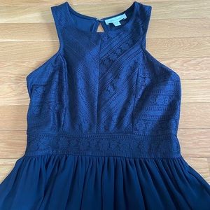 Francesca’s navy blue skater dress